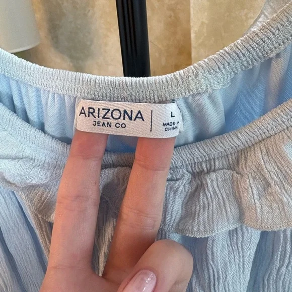 Arizona tiered summer dress- light blue-Size L- NWT - Picture 4 of 5